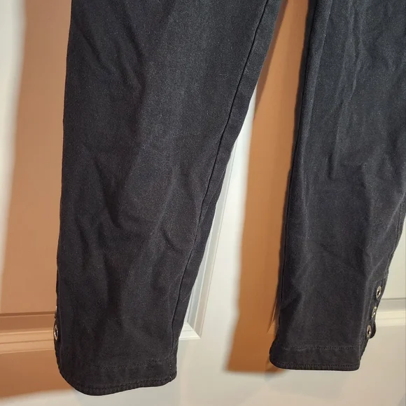 Quacker Factory Dream Jeannes Stretchy Black Jeggings Rhinestone Detail M - Picture 4 of 5